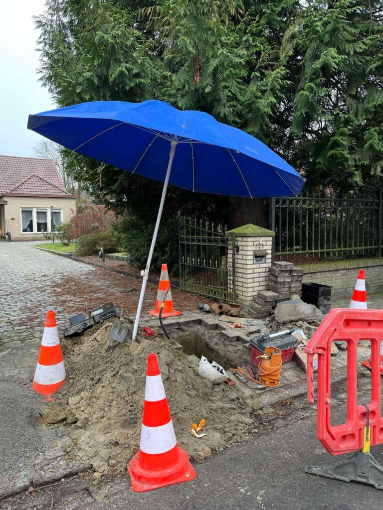 parasol-de-soudage-travaux-d'infrastructure-de-télécommunications